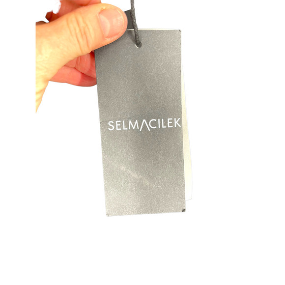 NWT Selmacilek Womens Leather Trench Collar Mini Dress Flap Pockets Size S Black - Picture 10 of 14